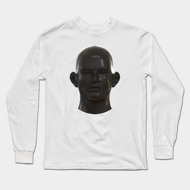 Carbon Fiber 3D Human Head Long Sleeve T-Shirt by petevm